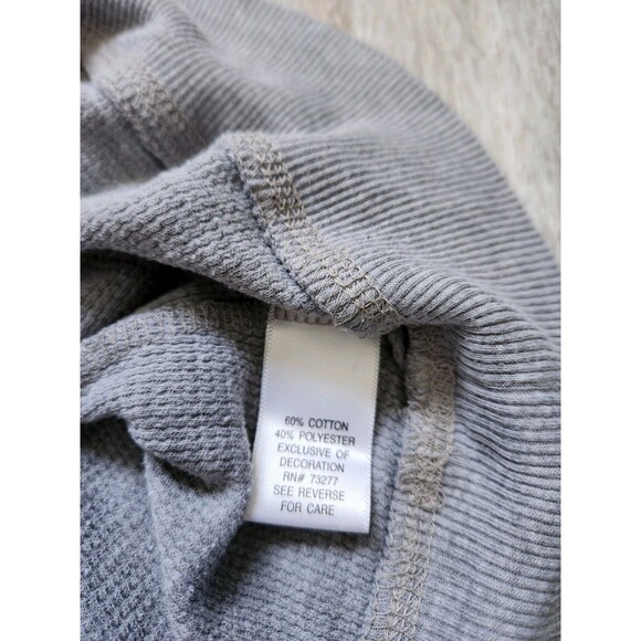 VTG So Wear It Declare It Waffle Knit Hoodie Gray Long Sleeve Pocket Sz L Y2K - Picture 6 of 7